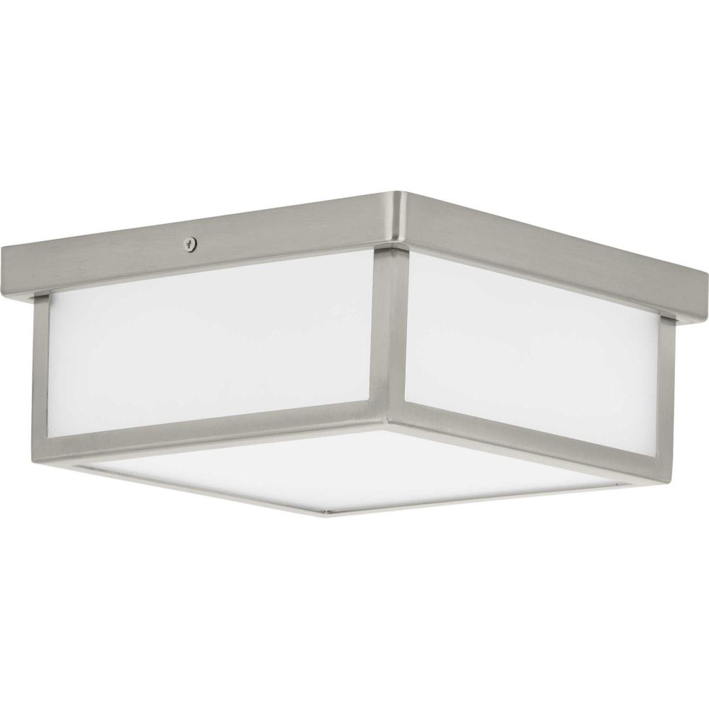 Box LED Brushed Nickel One-Light 10" LED Flush Mount