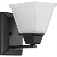 Progress P300158-31M - Clifton Heights Collection One-Light Modern Farmhouse Matte Black Etched Glass Bath Vanity Light