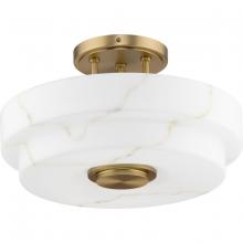 Progress P350284-109 - Tosca Collection Three-Light Brushed Bronze Modern Luxe Semi-Flush Mount Light