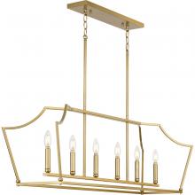 Progress P400300-109 - Parkhurst Collection Six-Light New Traditional Brushed Bronze  Linear Island Chandelier Light