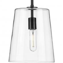 Progress P500241-031 - Clarion Collection One-Light Black Clear Glass Transitional Pendant