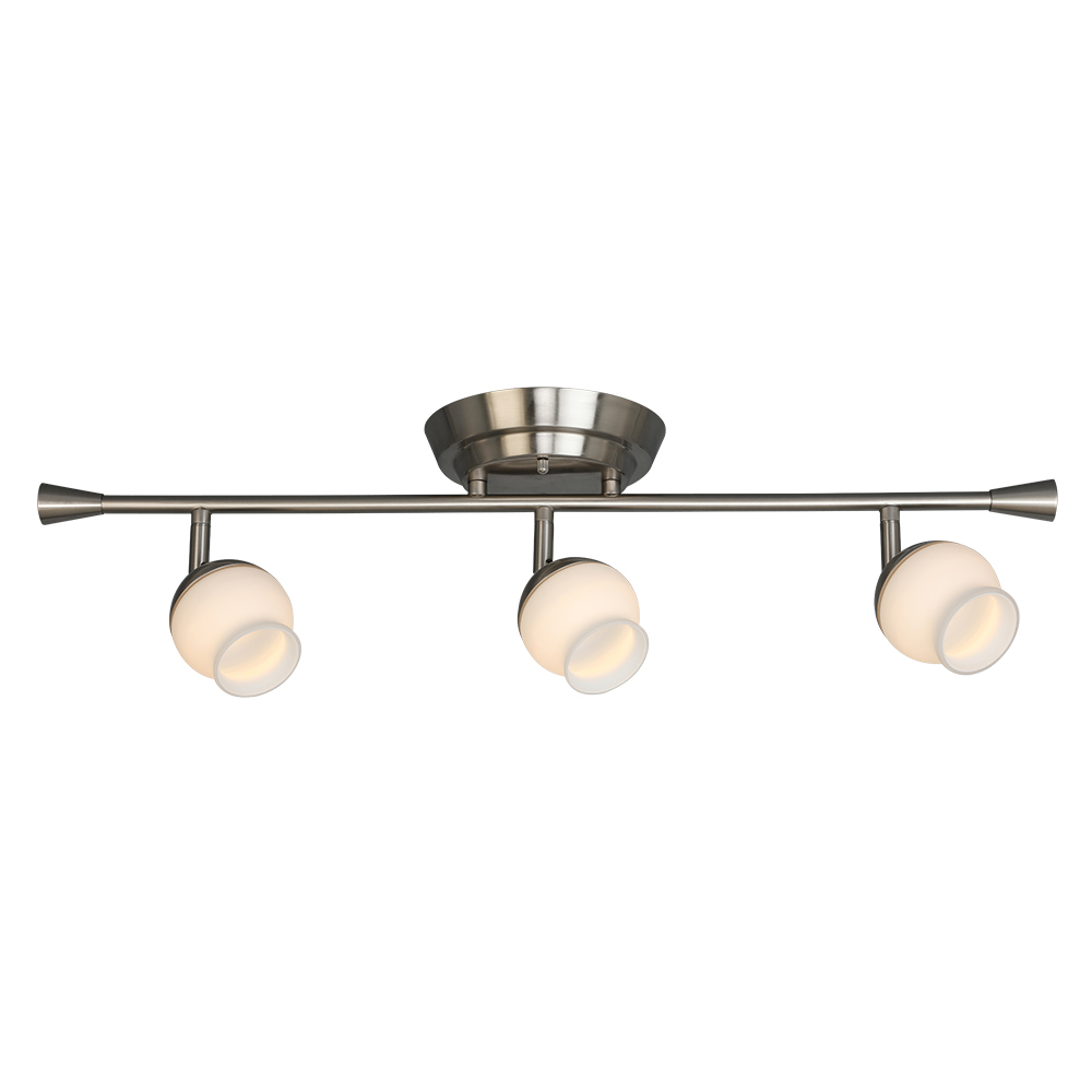 3 LT Integrated LED Track Light w/ Brushed Nickel Finish & Frosted Adjustable Lamp Head