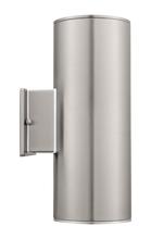 Eglo 90121A - 2 LTOutdoor Wall Light w/ Stainless Steel Finish & Clear Glass