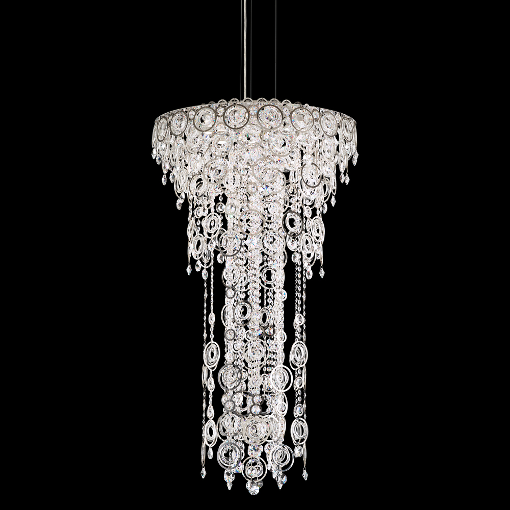 Circulus 6 Light 120V Pendant in Heirloom Silver with Clear Optic Crystal