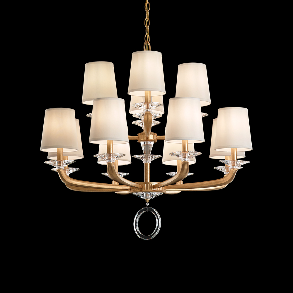 Emilea 12 Light 120V Chandelier in Heirloom Gold with Clear Optic Crystal