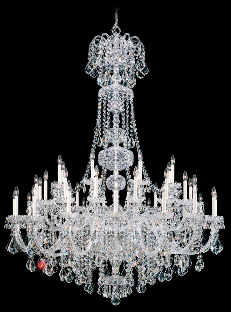 Olde World 45 Light 120V Chandelier in Polished Silver with Clear Heritage Handcut Crystal