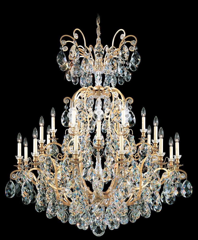 Renaissance 25 Light 120V Chandelier in Etruscan Gold with Clear Heritage Handcut Crystal