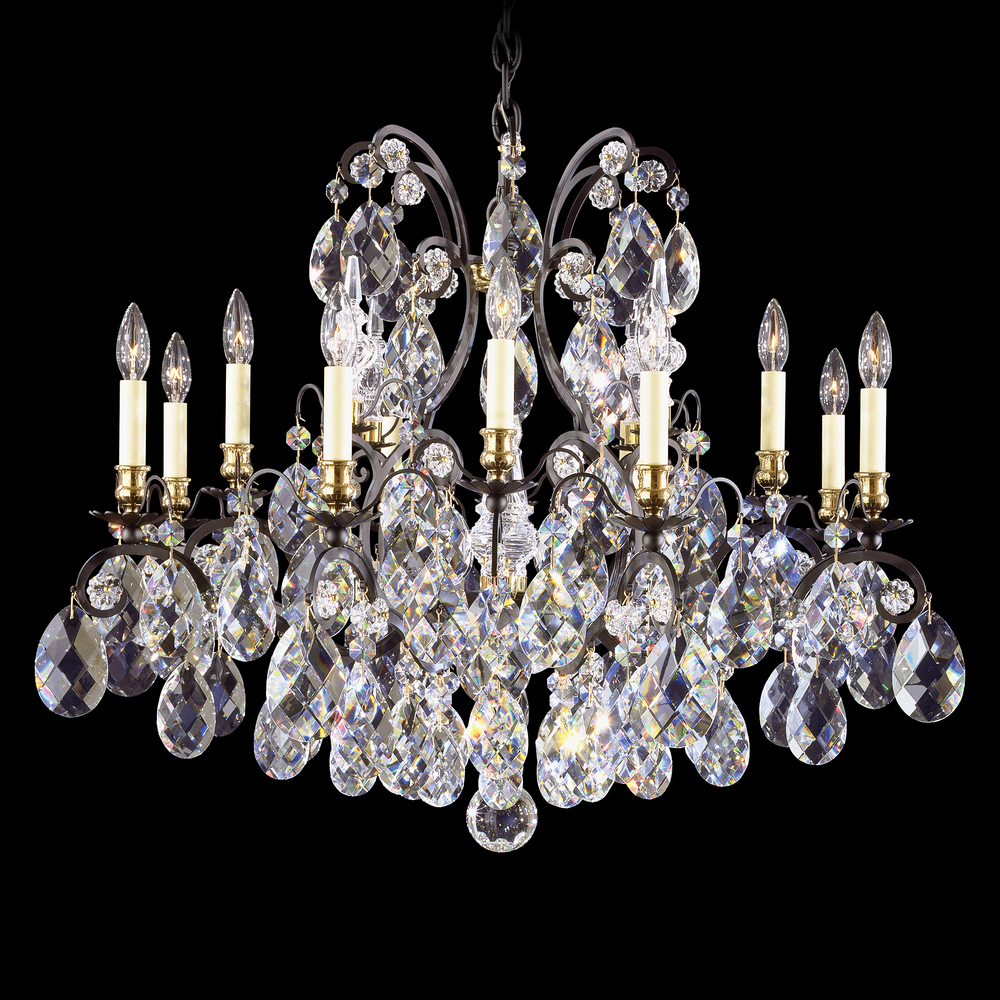 Renaissance 13 Light 120V Chandelier in Antique Silver with Clear Heritage Handcut Crystal