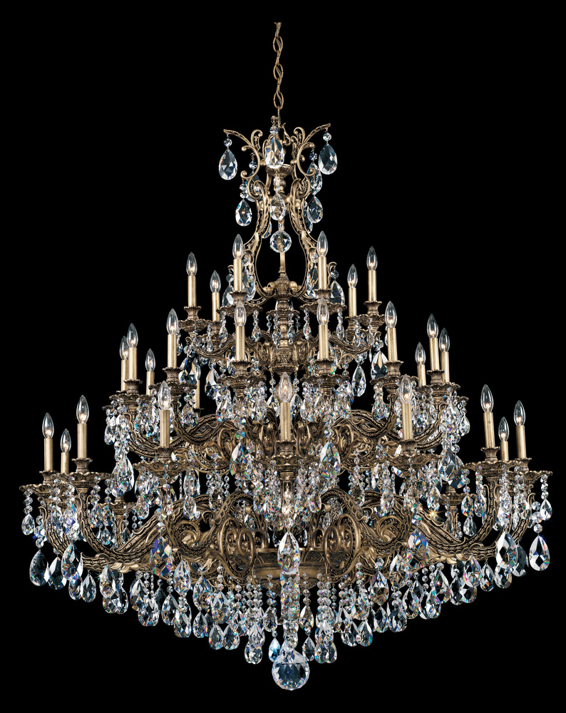 Sophia 35 Light 120V Chandelier in Etruscan Gold with Clear Heritage Handcut Crystal