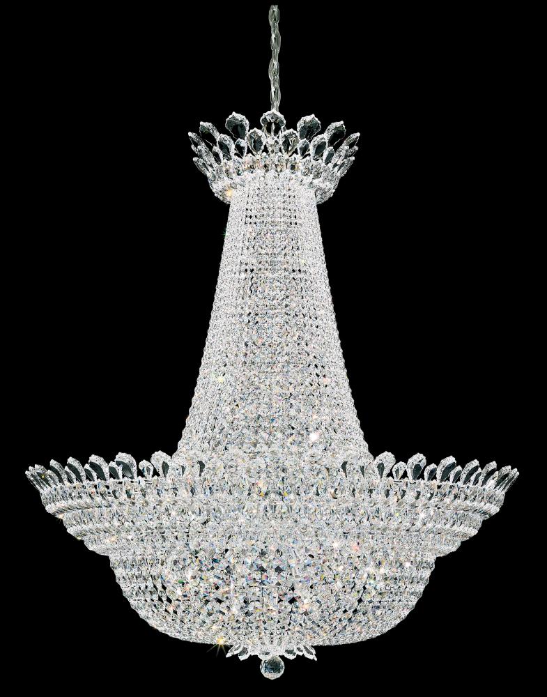Trilliane 76 Light 120V Chandelier in Polished Stainless Steel with Clear Heritage Handcut Crystal