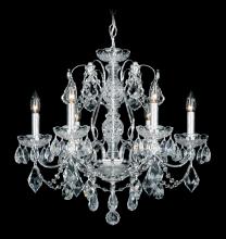 Schonbek 1870 1705-23 - Century 6 Light 120V Chandelier in Etruscan Gold with Clear Heritage Handcut Crystal