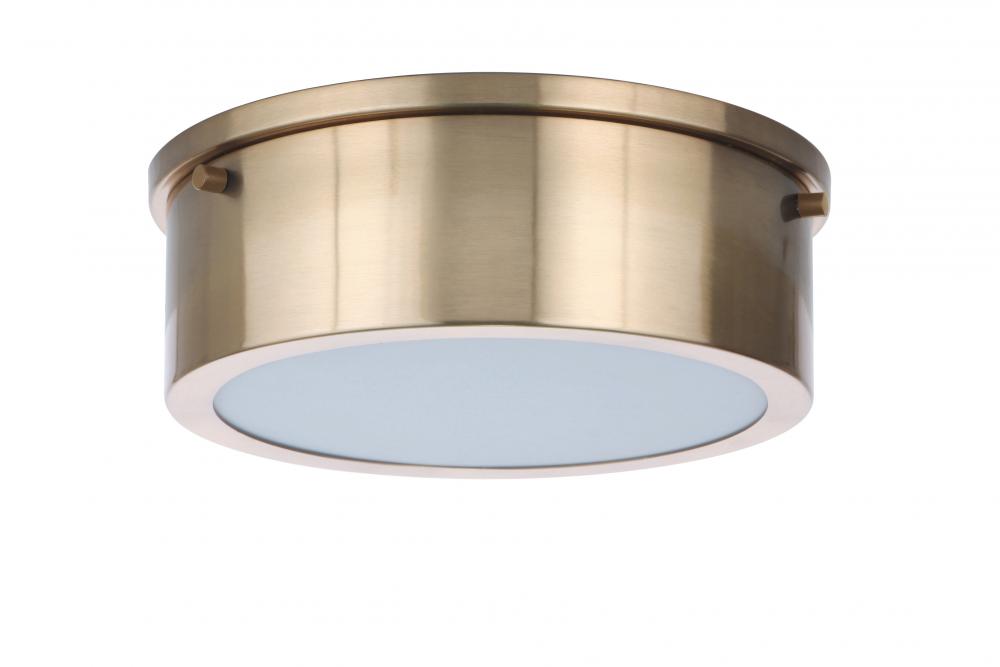 Fenn 1 Light 9" LED Flushmount in Satin Brass