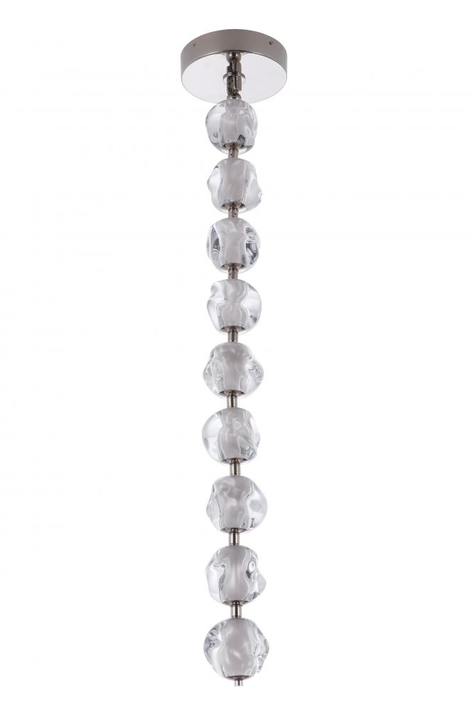 Jackie 9 Light LED Pendant in Polished Nickel