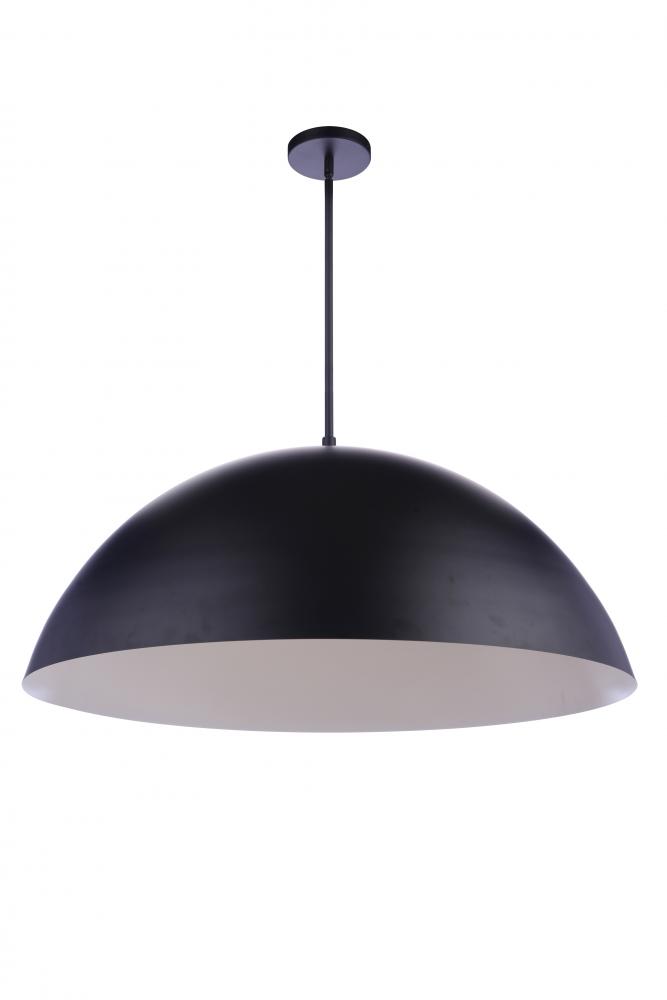 34.75" Diameter Sculptural Statement Dome Pendant in Flat Black