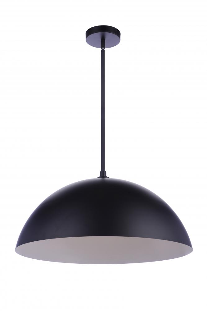 23.25" Diameter Sculptural Statement Dome Pendant in Flat Black