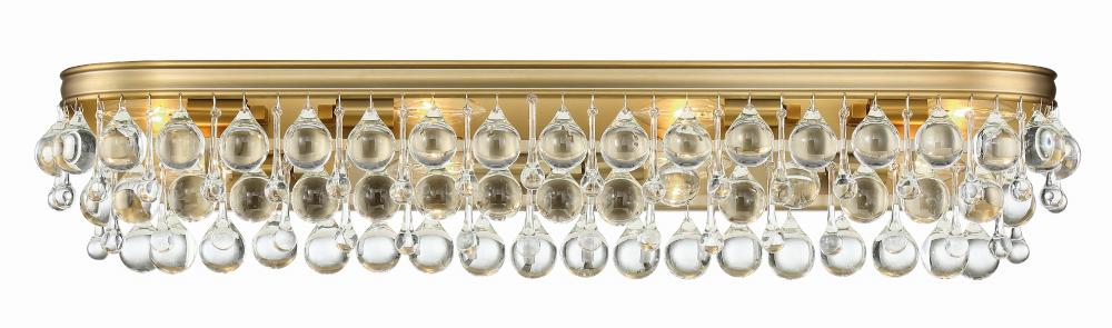 Calypso 8 Light Crystal Teardrop Vibrant Gold Bathroom Vanity