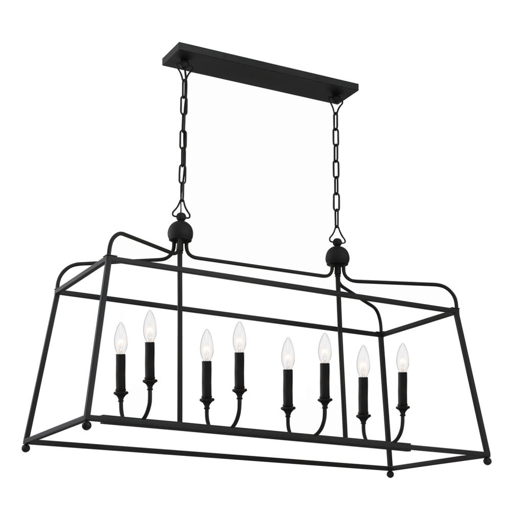 Libby Langdon for Crystorama Sylvan 8 Light Black Forged Chandelier