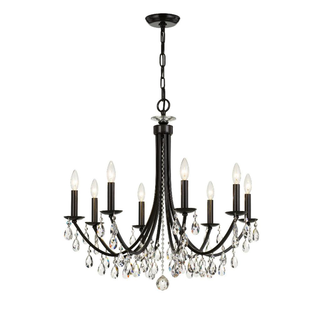 Bridgehampton 8 Light Hand Cut Crystal Vibrant Bronze Chandelier