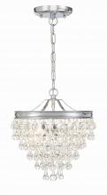 Crystorama 130-CH - Calypso 3 Light Crystal Teardrop Polished Chrome Mini Chandelier