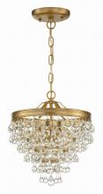 Crystorama 130-VG - Calypso 3 Light Crystal Teardrop Vibrant Gold Mini Chandelier