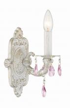 Crystorama 5021-AW-RO-MWP - Paris Market 1 Light Rose Crystal Antique White Wall Mount