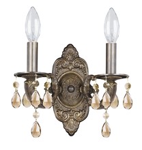 Crystorama 5022-VB-GT-MWP - Paris Market 2 Light Golden Teak Crystal Venetian Bronze Sconce