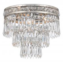 Crystorama 5260-OS-CL-MWP - Mercer 3 Light Hand Cut Crystal Olde Silver Flush Mount