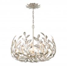 Crystorama 566-SA - Broche 5 Light Antique Silver Chandelier