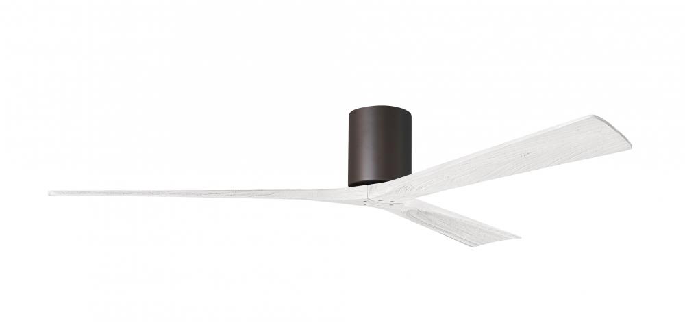 Irene-3H three-blade flush mount paddle fan in Textured Bronze finish with 72” solid matte white