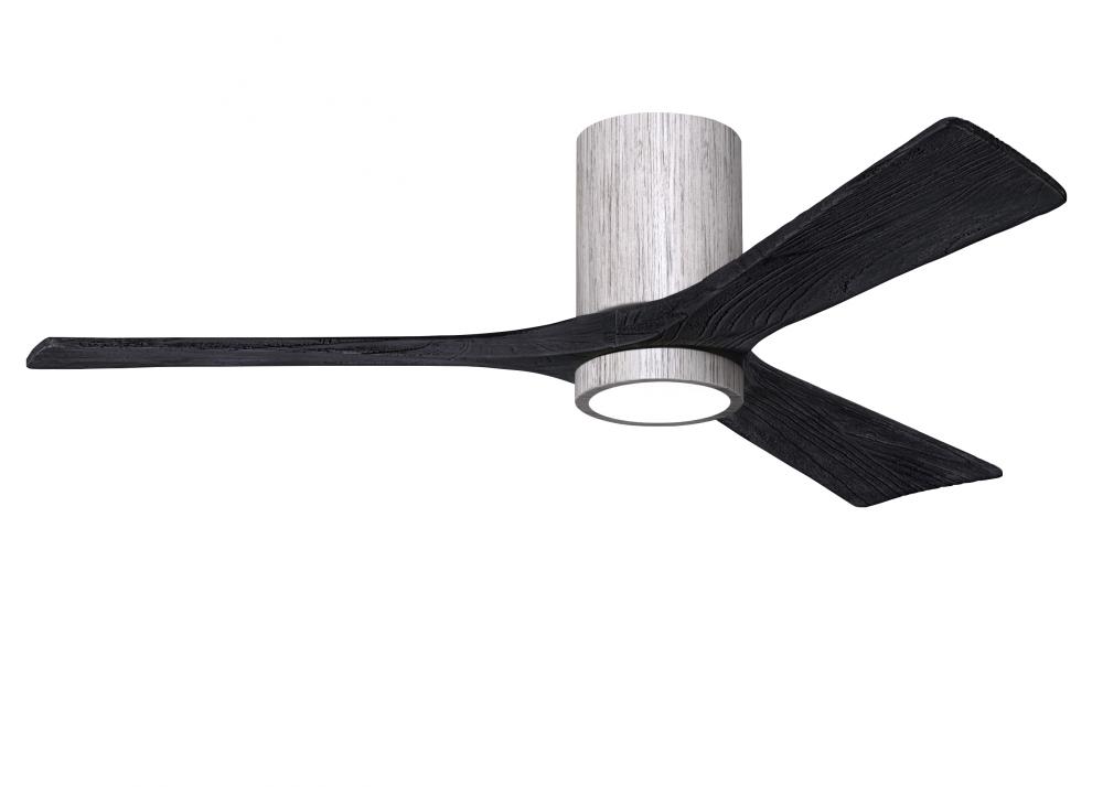 Irene-3HLK three-blade flush mount paddle fan in Barn Wood finish with 52” solid matte black woo