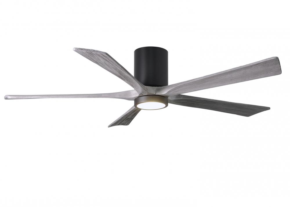 IR5HLK five-blade flush mount paddle fan in Brushed Pewter finish with 60” Solid Walnut blades a