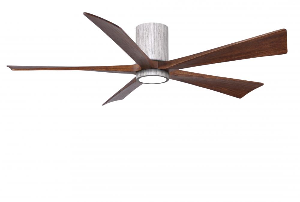 IR5HLK five-blade flush mount paddle fan in Barn Wood finish with 60” solid walnut tone blades a