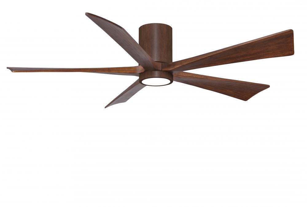 IR5HLK five-blade flush mount paddle fan in Walnut finish with 60” solid walnut tone blades and