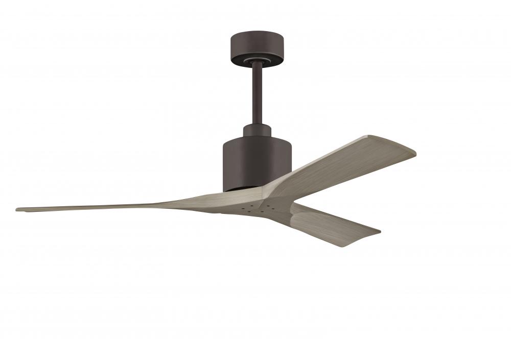 Nan 6-speed ceiling fan in Textured Bronze finish with 52” solid gray ash tone wood blades