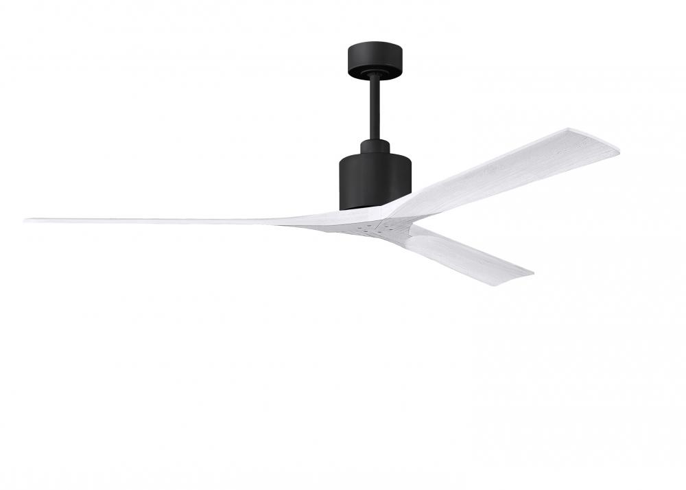 Nan XL 6-speed ceiling fan in Matte Black finish with 72” solid matte white wood blades