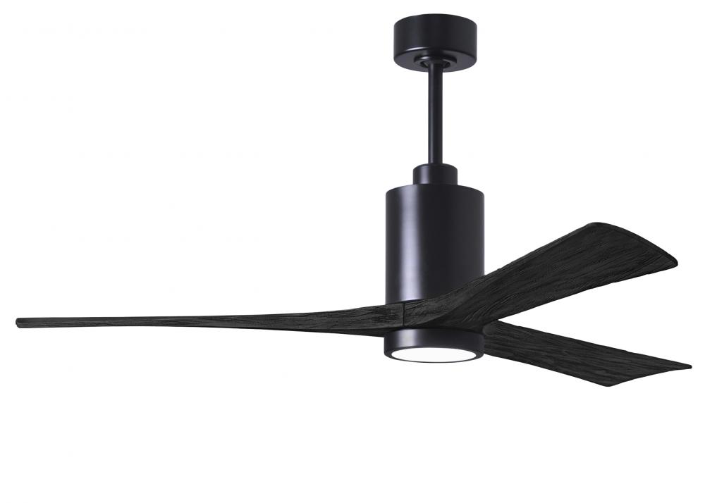 Patricia-3 three-blade ceiling fan in Matte Black finish with 60” solid matte black wood blades