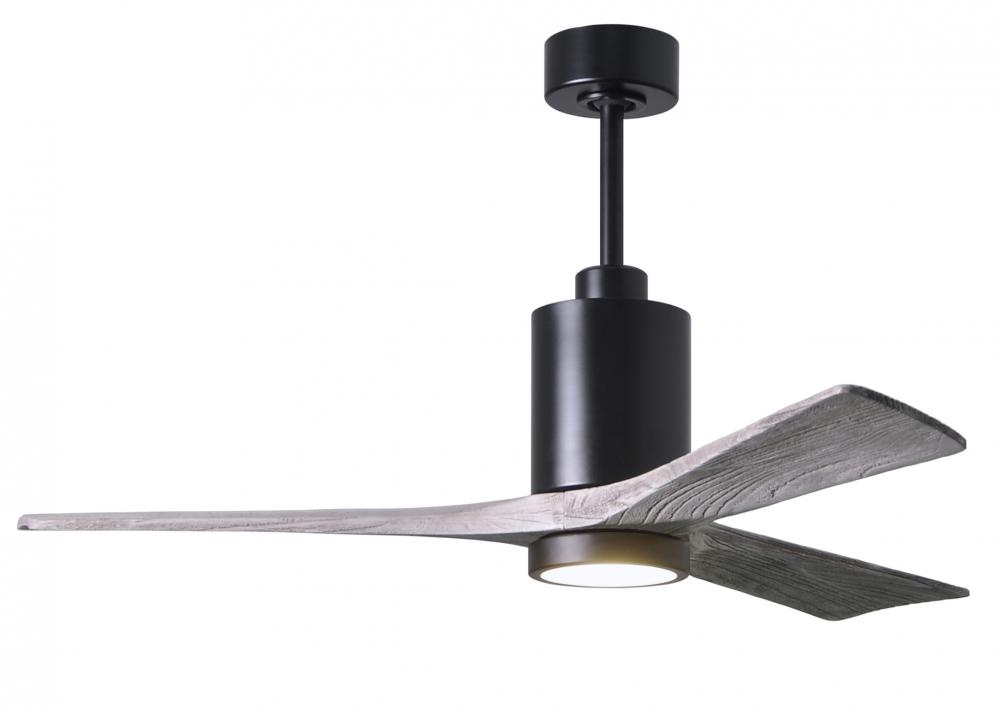 Patricia-3 three-blade ceiling fan in Matte Black finish with 52” solid barn wood tone blades an