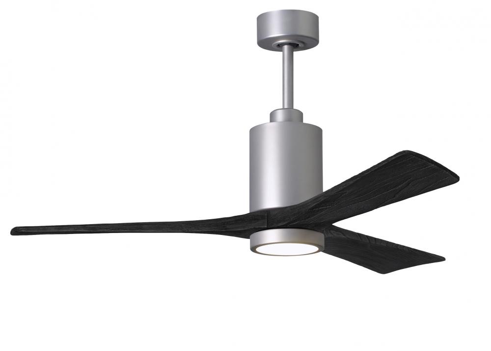 Patricia-3 three-blade ceiling fan in Brushed Nickel finish with 52” solid matte black wood blad