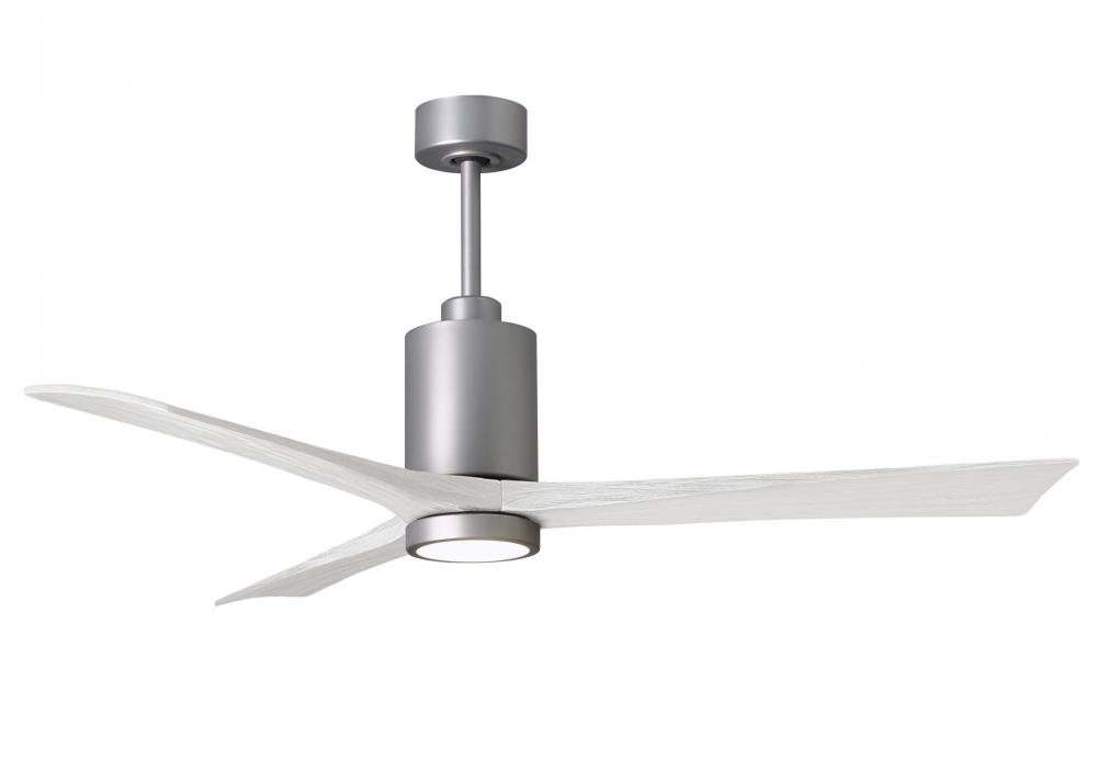 Patricia-3 three-blade ceiling fan in Brushed Nickel finish with 60” solid matte white wood blad