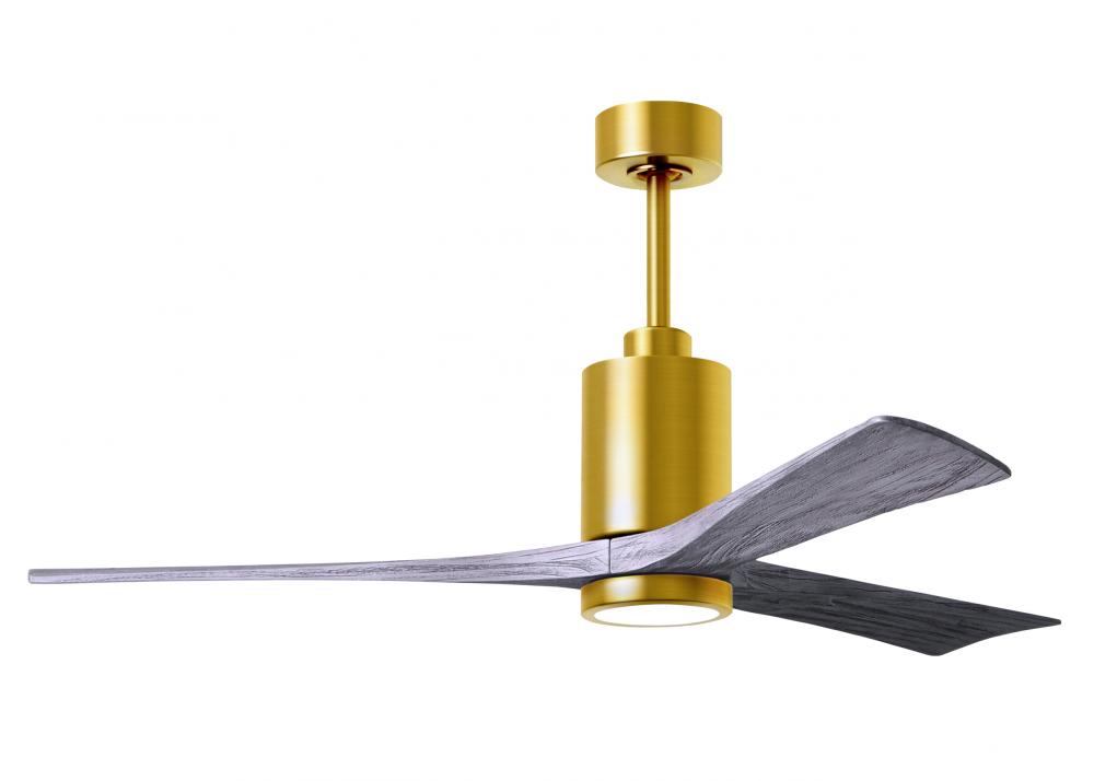 Patricia-3 three-blade ceiling fan in Brushed Brass finish with 60” solid barn wood tone blades