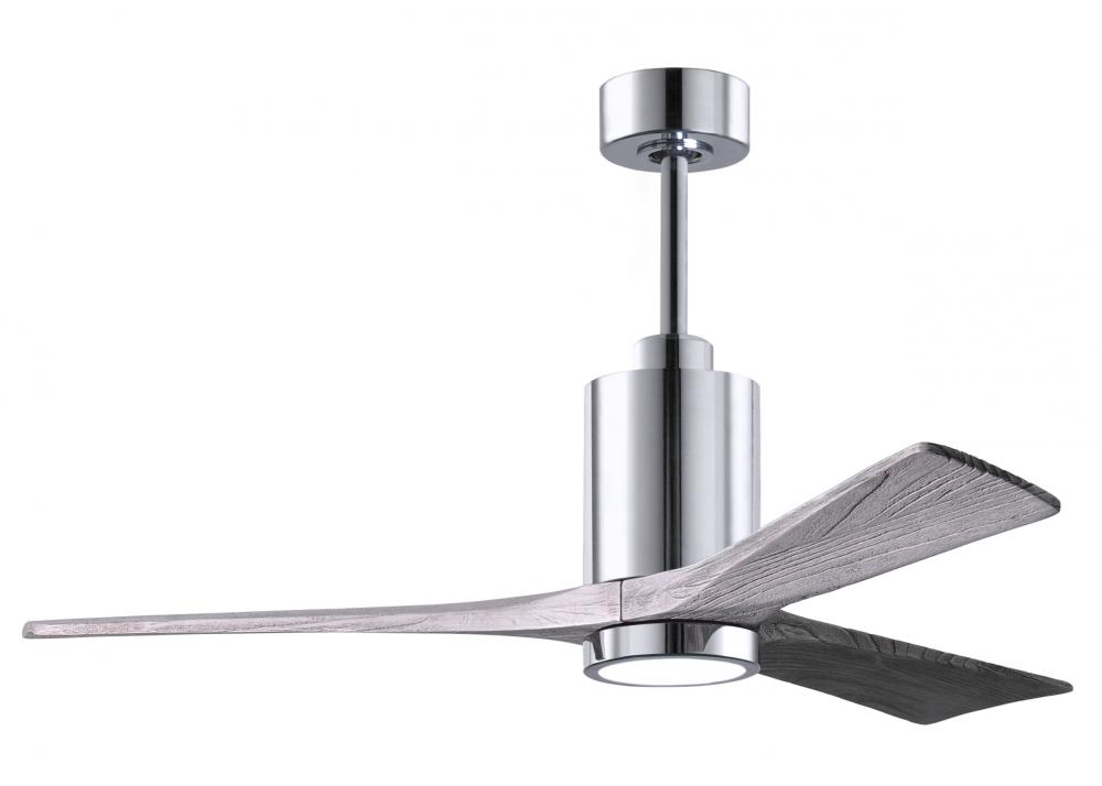Patricia-3 three-blade ceiling fan in Polished Chrome finish with 52” solid barn wood tone blade