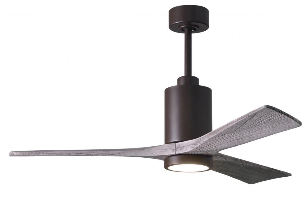 Patricia-3 three-blade ceiling fan in Textured Bronze finish with 52” solid barn wood tone blade