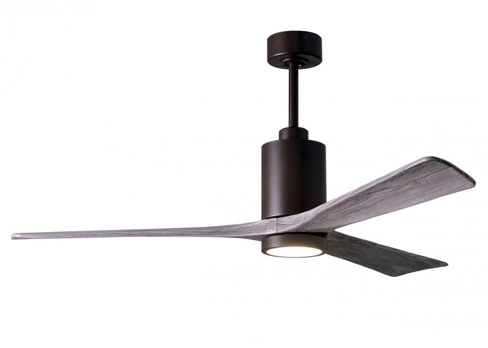 Patricia-3 three-blade ceiling fan in Textured Bronze finish with 60” solid barn wood tone blade