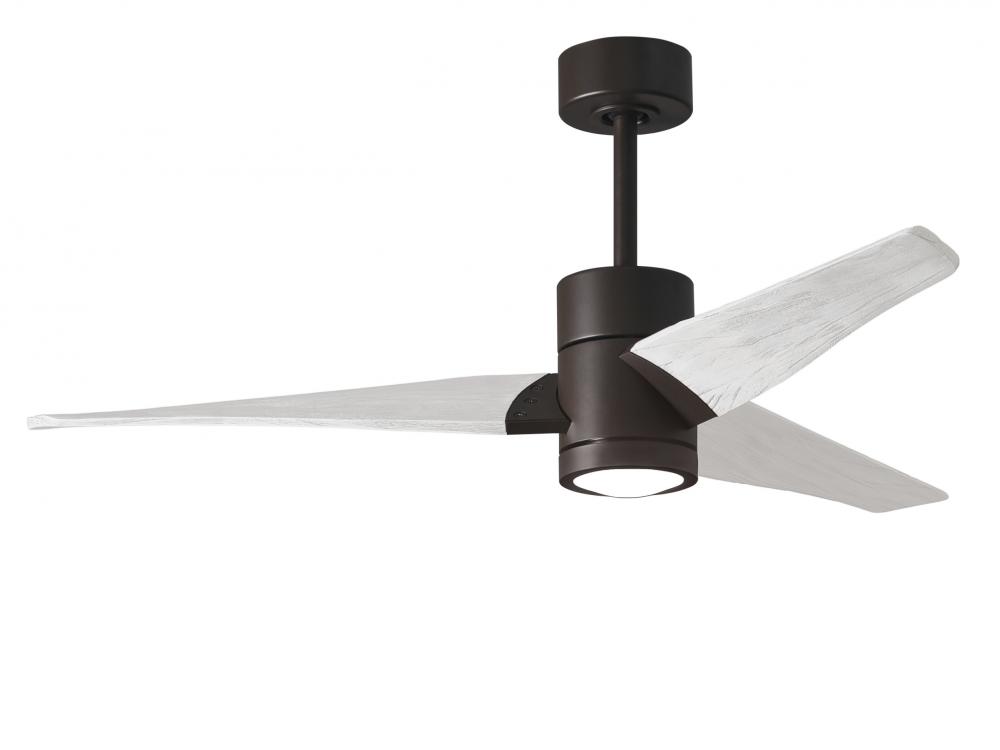 Super Janet three-blade ceiling fan in Textured Bronze finish with 52” solid matte white wood bl