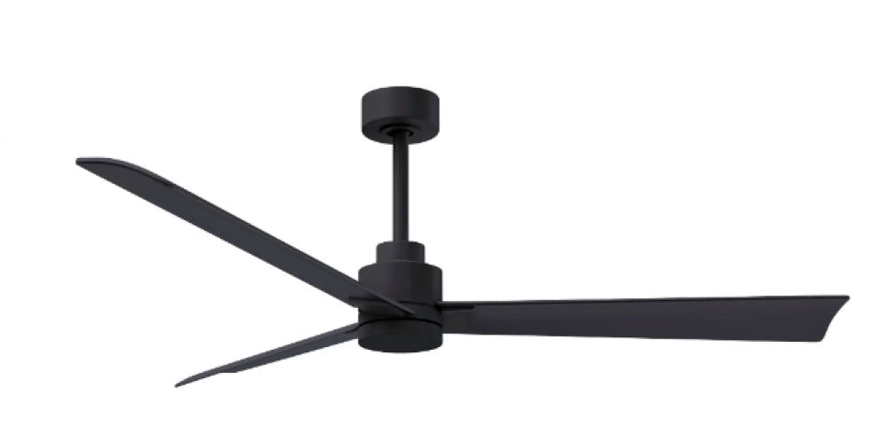 Alessandra 3-blade transitional ceiling fan in matte black finish with matte black blades. Optimiz