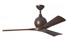 Matthews Fan Company IR3-TB-WA-52 - Irene-3 three-blade paddle fan in Textured Bronze finish with 52" solid walnut tone blades.