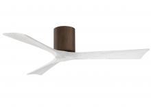 Matthews Fan Company IR3H-WN-MWH-52 - Irene-3H three-blade flush mount paddle fan in Walnut finish with 52” solid matte white wood bla