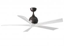 Matthews Fan Company IR5-TB-MWH-60 - Irene-5 five-blade paddle fan in Textured Bronze finish with 60" solid matte white wood blades