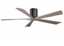 Matthews Fan Company IR5H-BB-GA-60 - Irene-5H three-blade flush mount paddle fan in Brushed Bronze finish with 60” Gray Ash tone blad