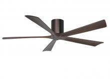Matthews Fan Company IR5H-BB-WA-60 - Irene-5H five-blade flush mount paddle fan in Brushed Bronze finish with 60” solid walnut tone b